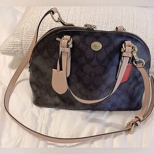 Coach Purse, Brown and Tan, 2 Straps included